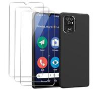 MEMELOKA Funda para Doro 8200/8100/8100 Plus + Protector de Pantalla (Cristal Templado), Ultrafina Carcasa de Silicona Suave Antiarañazos, Antideslizante Superficie Negro Mate