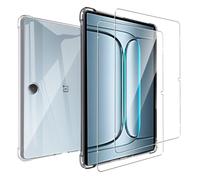 MEMELOKA Funda para OnePlus Pad Lite/OPPO Pad SE 11 Pulgadas + Cristal Templado, Carcasa TPU Transparente Flexible Anti-arañazos con Esquinas Reforzadas, Silicona Ultrafina Anti-Choques Funda
