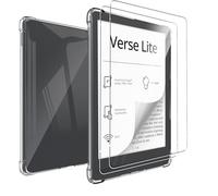 MEMELOKA Funda para Pocketbook Verse Lite/Verse/Verse Pro/Pro Color 6 Pulgadas + Cristal Templado, Funda TPU Transparente Flexible Anti-arañazos con Esquinas Reforzadas
