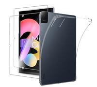 MEMELOKA Funda para TCL Tab 10L Gen 4 10.1 Pulgadas + Cristal Templado, Carcasa TPU Transparente Flexible Anti-arañazos con Esquinas Reforzadas, Silicona Ultrafina Anti-Choques Funda