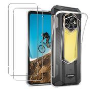 MEMELOKA Funda para Ulefone RugKing 5 Pro con 2 Piezas Cristal Templado, Ultrafino Transparente Suave TPU Silicona Anti-amarilleo Carcasa Ulefone RugKing 5 Pro[Anti-arañazos][Anti-Huellas]