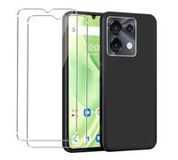 MEMELOKA Funda para UMIDIGI G9 5G/G9T 5G/G9C/G9A + Protector de Pantalla (Cristal Templado), Ultrafina Carcasa de Silicona Suave Antiarañazos, Antideslizante Superficie Negro Mate