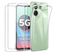 MEMELOKA Funda para UMIDIGI G9/G9T/G9A/G9C con Cristal Templado, Ultrafino Transparente Suave TPU Silicona Anti-amarilleo Carcasa UMIDIGI G9 5G[Anti-arañazos][Anti-Huellas]