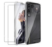 MEMELOKA Funda para ZTE Nubia RedMagic 11 Air con 2 Piezas Cristal Templado, Carcasa TPU Transparente Flexible Anti-arañazos con Esquinas Reforzadas, Silicona Ultrafina Anti-Choques Funda