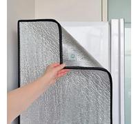 MEMEM Aislamiento for refrigerador, Manta for congelador y Almacenamiento en frío, Cubierta de Papel de Aluminio, Universal, for refrigeradores, Ventanas(Magnet Black,50x170cm)