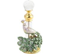 MEMEM Botella de Perfume Vintage, contenedor de Vidrio Recargable Decorativo de Pavo Real de 3 ml for Viajes