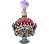 MEMEM Botella de Perfume Vintage, diseño de Pavo Real vacío de Vidrio Recargable de 7 ml(Purple)