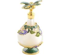 MEMEM Botella de Perfume Vintage, Vidrio vacío de 25 ml con contenedor de Viaje Recargable con decoración de libélula