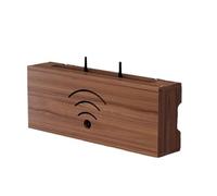 MEMEM Caja de Almacenamiento for Router WiFi, decodificador de Cable, Soporte for WLAN for Montaje en Pared, protección for TV, Estante de Madera for decoración del hogar.(Brown,30x20x10cm)