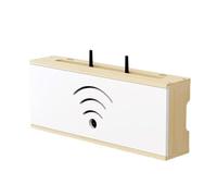 MEMEM Caja de Almacenamiento for Router WiFi, decodificador de Cable, Soporte for WLAN for Montaje en Pared, protección for TV, Estante de Madera for decoración del hogar.(White,40x20x10cm)