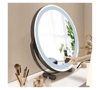 MEMEM Espejo Tocador, Espejo De Tocador, Espejos De Afeitar Espejo De Tocador Independiente con Luces, Espejo Iluminado for Tocador con Iluminación 3 Temperaturas De Color(Black,40cm/15.7in)