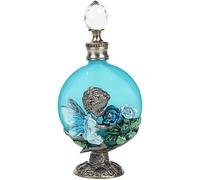 MEMEM Frasco de Perfume Vintage, Viaje de Vidrio vacío de 30 ml con Tapa Decorativa de Metal(BLU)