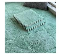 MEMEM Losetas de Espuma de Felpa esponjosa - Alfombra de Espuma Cuadrada de 30 x 30 cm - 8 Piezas entrelazadas - Suave Acolchado for niños con Cojines, Color Rosa(Light Green)