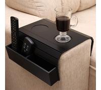 MEMEM Mesa Plegable con Bandeja for Brazo de sofá, Silla, reposabrazos con Clip, sillón Resistente al Agua y a los arañazos, con Caja de Almacenamiento, for Bebidas, Aperitivos y teléfono