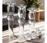 MEMEM Patas acrílicas for Muebles, acrílico Transparente Ajustable, Patas Redondas for Muebles de Vidrio de 4 uds, sofá de Repuesto Moderno, Resistente y Estable(35cm)