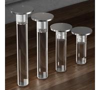 MEMEM Patas acrílicas for Muebles, Patas Ajustables for Muebles de acrílico Transparente, Vidrio Redondo de 4 Piezas, sofá con Tornillos, Resistente y Estable(18cm)