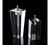 MEMEM Patas acrílicas for Muebles, Patas de Repuesto for Mesa acrílica, Juego de 4, sofá Redondo de Cristal Transparente, decoración Moderna(7 * 12cm)