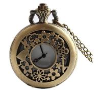 MEMEM Reloj de bolsilloReloj de Bolsillo con cadenaRelojes de Bolsillo mecánicos Huecos clásicos vintageReloj de Bolsillo con números Romanos Grabados for mujerReloj con Cadena