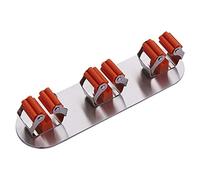 MEMEM Soporte for fregona y escoba, soporte autoadhesivo Venus, organizador de almacenamiento de pared de acero inoxidable sin perforaciones, colgador de herramientas con clip.(Elliptical 3 Heads)