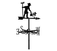 MEMEM Veleta for huerto agrícola, Estilo Retro, de Metal, for construcción en Acero, indicador de dirección del Viento for Exteriores, Herramientas de medición, decoración de jardín.(Gardener)