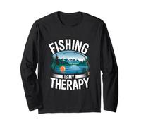 Mememas divertidos de pesca La pesca es mi terapia La pesca es la vida Manga Larga