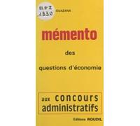 Mémento Des Questions Déconomie Aux Concours Administratifs (ebook)