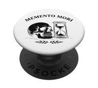 Memento Mori Calavera Estoica Reloj de Arena Filosofía Oscuro PopSockets PopGrip Adhesivo