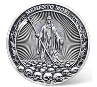 Memento Mori Carpe Diem - Moneda motivacional con símbolos de vida y muerte, regalo inspirador para amigos y seres queridos