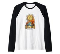 Memento Mori Eucaristía católica Tradicional Latina Misa Calavera Camiseta Manga Raglan