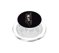 Memento Mori Gothic Rose Arte de Media Cara Oscuro PopSockets PopGrip para MagSafe