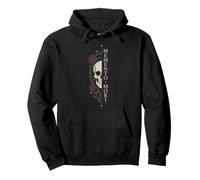 Memento Mori Gothic Rose Arte de Media Cara Oscuro Sudadera con Capucha