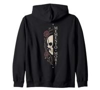 Memento Mori Gothic Rose Arte de Media Cara Oscuro Sudadera con Capucha