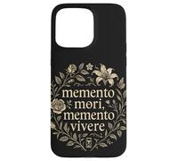 Memento Mori Memento Vivere - Corona Floral con Cita Latina Carcasa para iPhone 15 Pro MAX