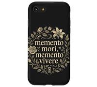 Memento Mori Memento Vivere - Corona Floral con Cita Latina Carcasa para iPhone SE (2020) / 7/8