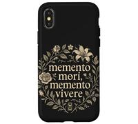Memento Mori Memento Vivere - Corona Floral con Cita Latina Carcasa para iPhone X/XS