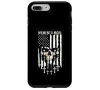 Memento Mori Rosario católico calavera bandera americana Carcasa para iPhone 7 Plus/8 Plus