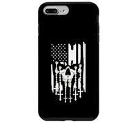 Memento Mori Rosario católico calavera bandera americana Carcasa para iPhone 7 Plus/8 Plus