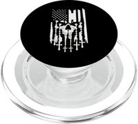 Memento Mori Rosario católico calavera bandera americana PopSockets PopGrip para MagSafe
