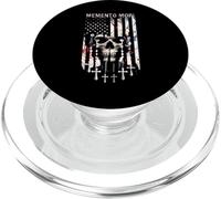 Memento Mori Rosario católico calavera bandera americana PopSockets PopGrip para MagSafe