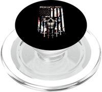 Memento Mori Rosario católico calavera bandera americana PopSockets PopGrip para MagSafe