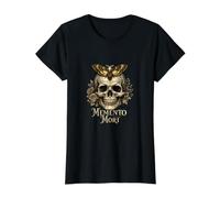 Memento Mori Skull Latin Stoic Dark Academy Art Camiseta gráfica económica, Mujer, Negro, XS