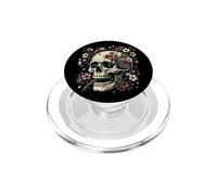 Memento Mori Vintage con Forma de Calavera Floral y Flor de Cerezo PopSockets PopGrip para MagSafe