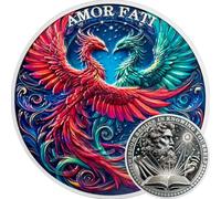 Memento rojo y verde Phoenix Memento Mori Moneda Estoicismo Challenge Moneda EDC Medalla - Regalos coleccionables para hombres y mujeres
