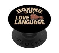 Memes De Boxeo Divertidos Boxeadores Retro El Boxeo es mi lenguaje de Amor PopSockets PopGrip Adhesivo