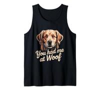 Memes Divertidos de Perros You Had Me At Woof Funny Woof Dogs Dog Camiseta sin Mangas
