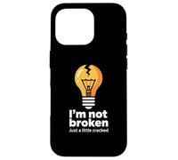 Memes Graciosos Texto Funny I'm Not Broken Just A Little Cracked Carcasa para iPhone 16 Pro