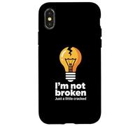 Memes Graciosos Texto Funny I'm Not Broken Just A Little Cracked Carcasa para iPhone X/XS