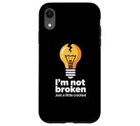 Memes Graciosos Texto Funny I'm Not Broken Just A Little Cracked Carcasa para iPhone XR