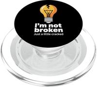Memes Graciosos Texto Funny I'm Not Broken Just A Little Cracked PopSockets PopGrip para MagSafe