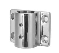 MEMEWOCA Accesorio para barandilla de Bote, Base Rectangular de estaca para Yates Marinos de Acero Inoxidable 316 con Orificio de 7/8 Pulgadas, Soporte de Tubo de Doble Rosca Pulido para ya